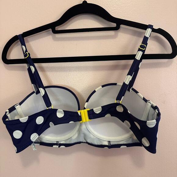 Boden Blue and White Polka Dot Bikini Top 36A - Picture 5 of 6